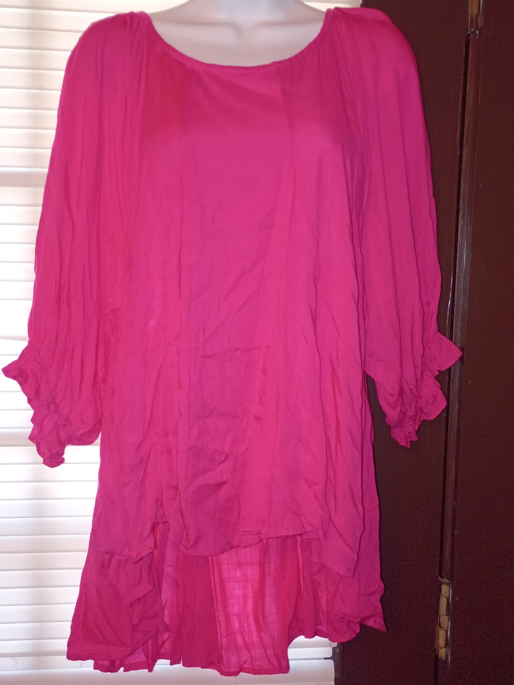 Umgee Hot Pink Peasant Tunic Top